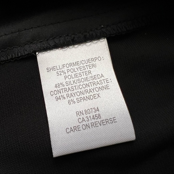 BCBGMaxAzria NWT Black Front Pleated Silk Blend Waist Tie Dress - Picture 9 of 16